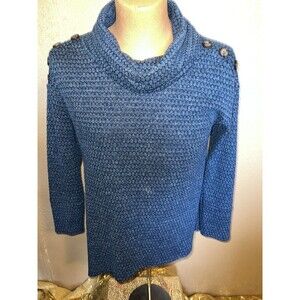 New York Laundry Blue Cowl Neck Pullover Tunic Top Size Small